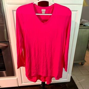 Chico's Pink 3/4 Sleeve Relaxed Blouse